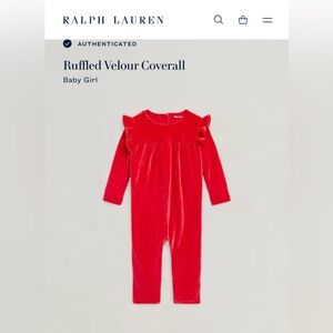 Ralph Lauren velour Baby romper